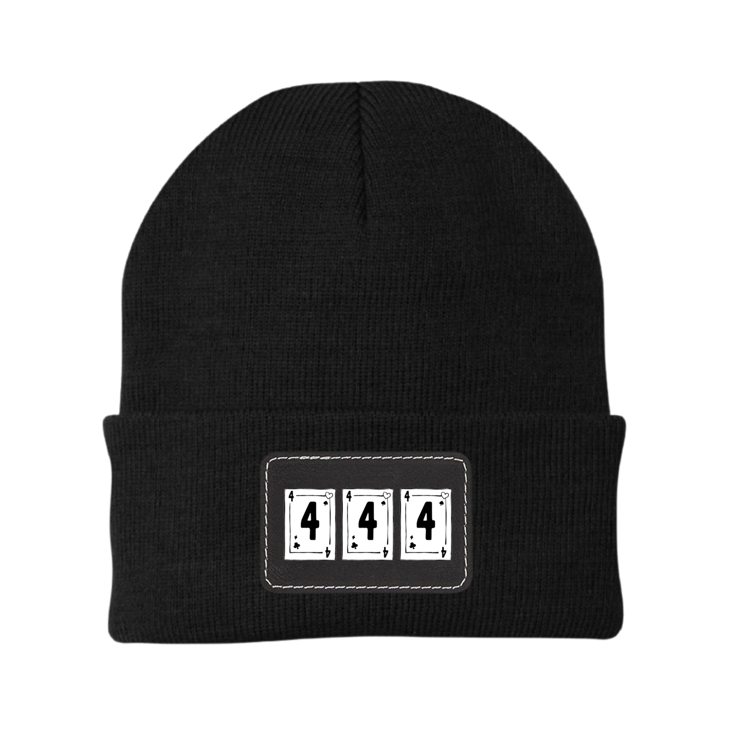444 Card Patch Beanie