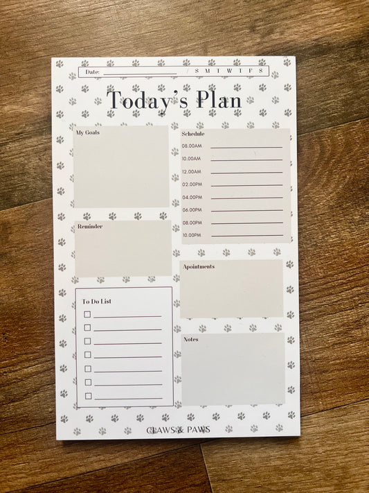 Today's Plan Paw Print Notepad