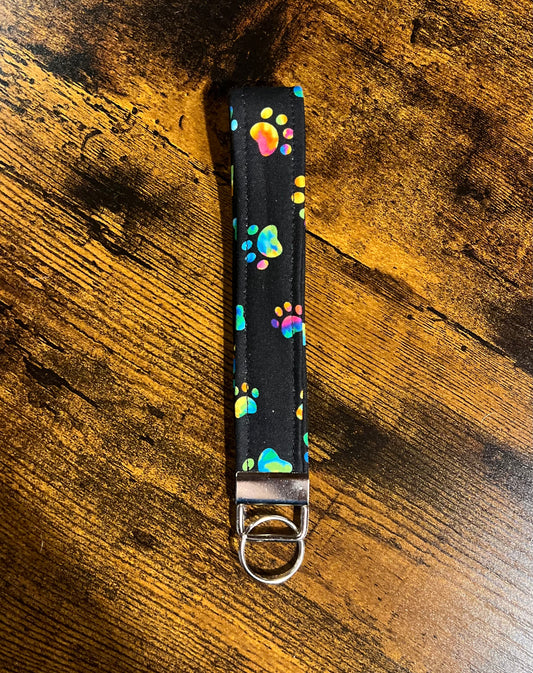 Keychain Wristlet - Tie Dye Paw Print